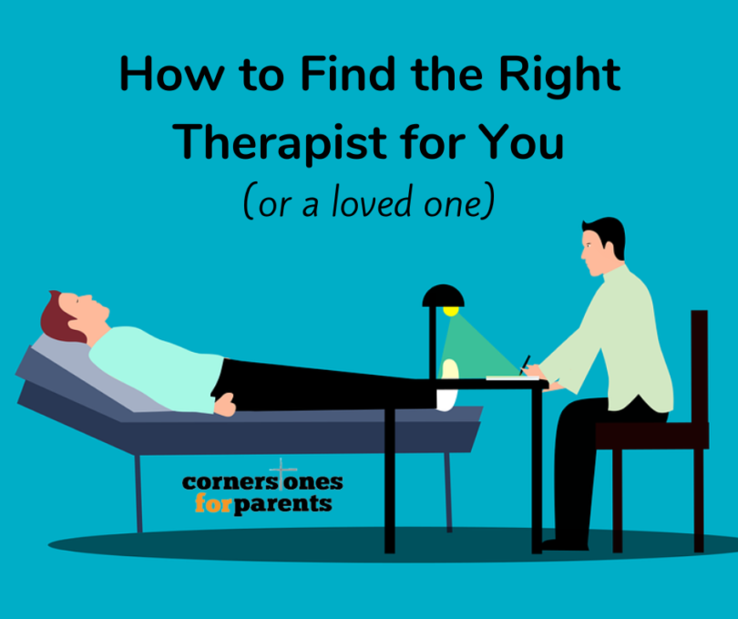 graphic of man lying on a table with a doctor sitting at the end - tips for finding a therapist
