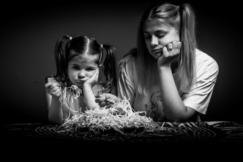 sad mom and daughter, mom guilt, christian parenting